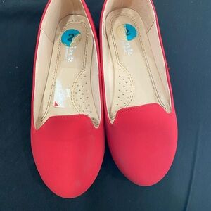 SOLD❗️Red Suede Dress Flats with Rounded Toe